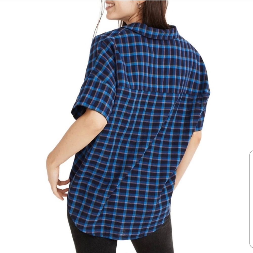 Madewell Double Faced Park Popover Plaid Shirt XS - Picture 4 of 10